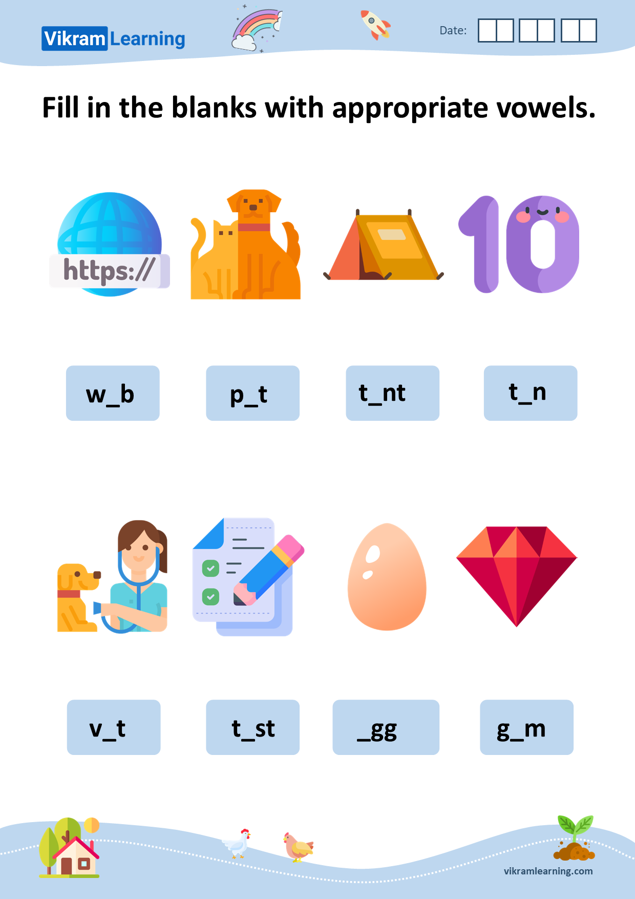 Download phonics short and long vowel sounds 'e' worksheets