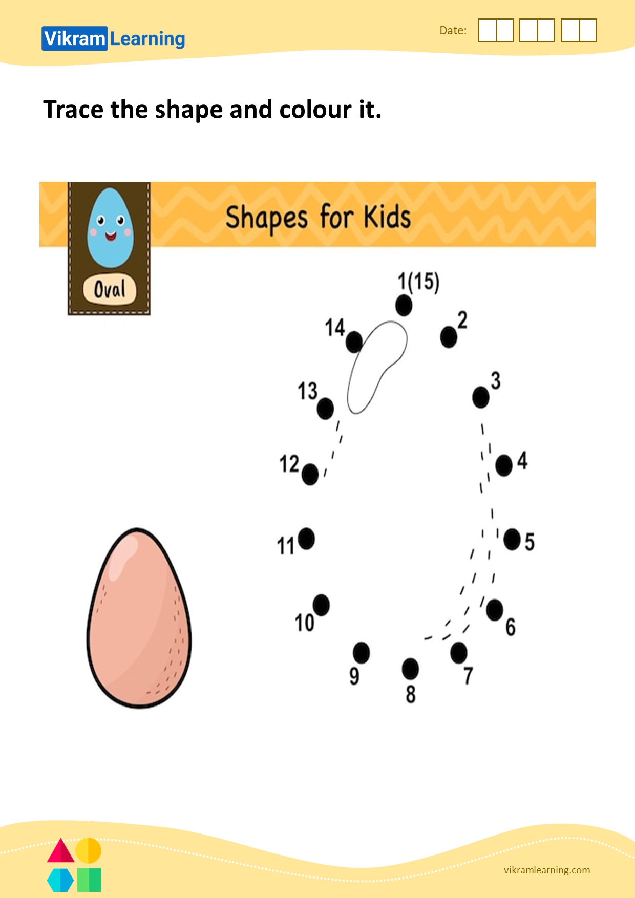 Download trace the shape and colour it worksheets