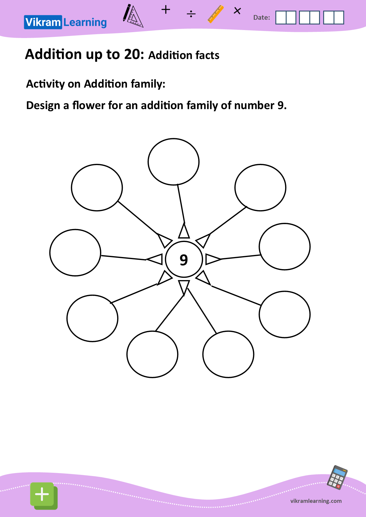 Download addition families worksheets