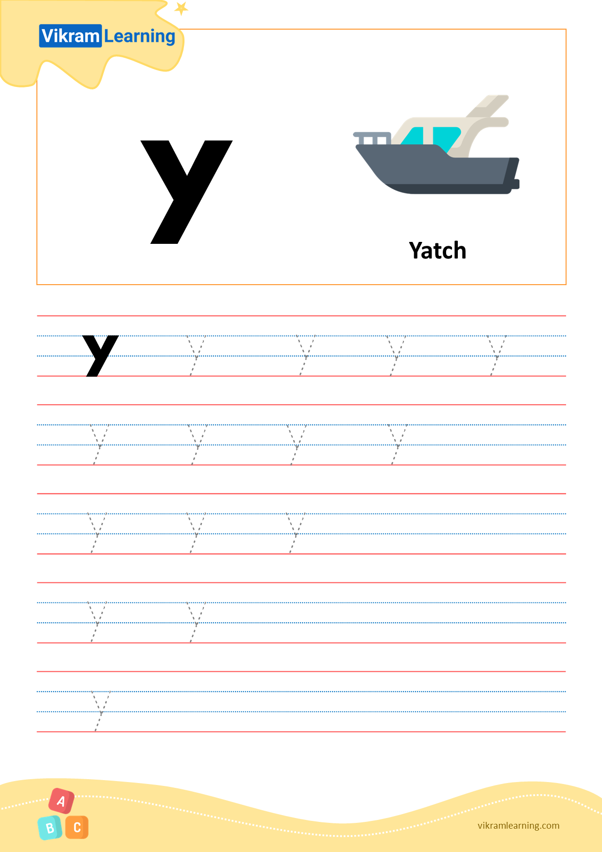 Download letter y worksheets