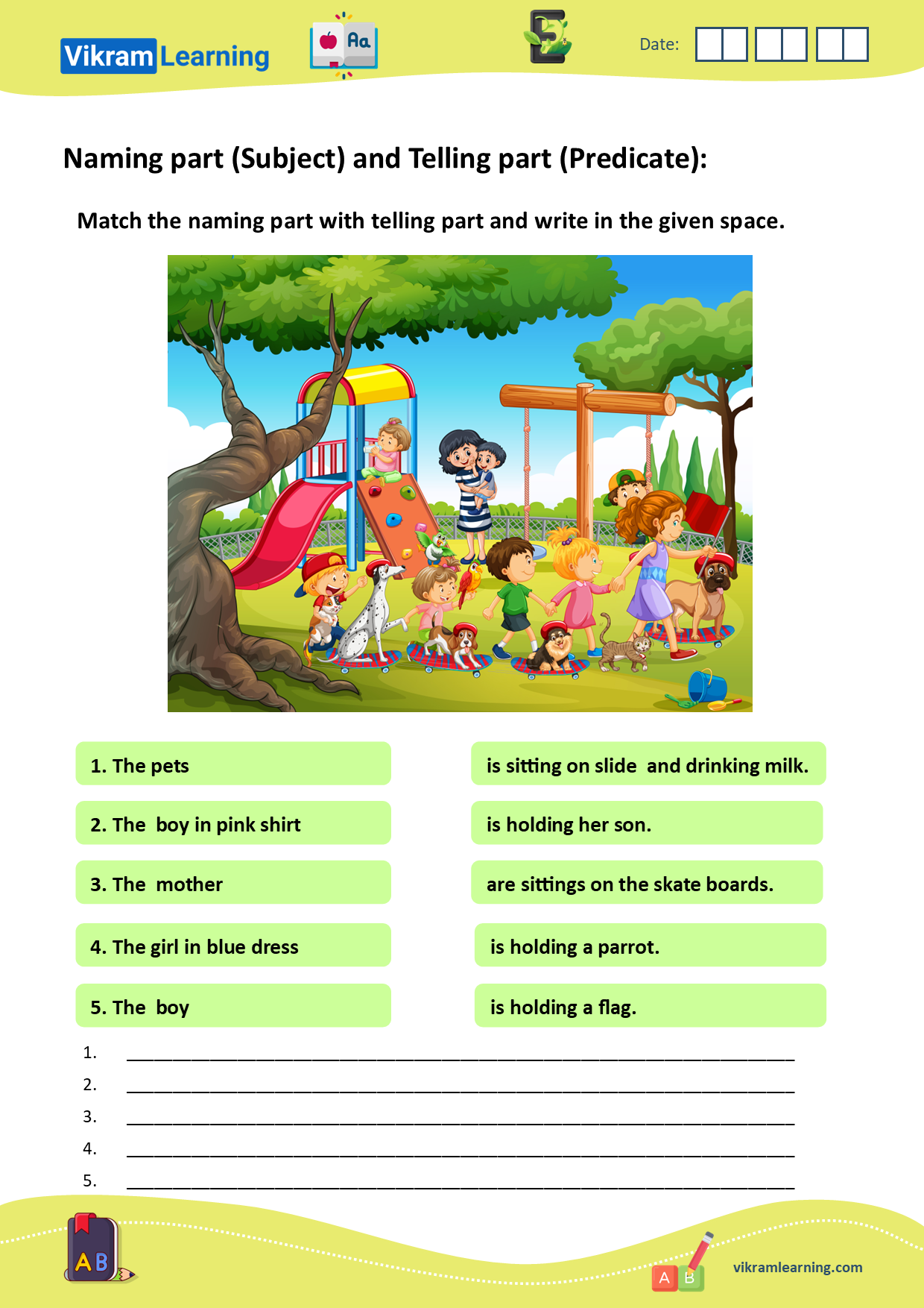 Download naming part (subject) and telling part (predicate) worksheets, subject and predicate worksheets worksheets