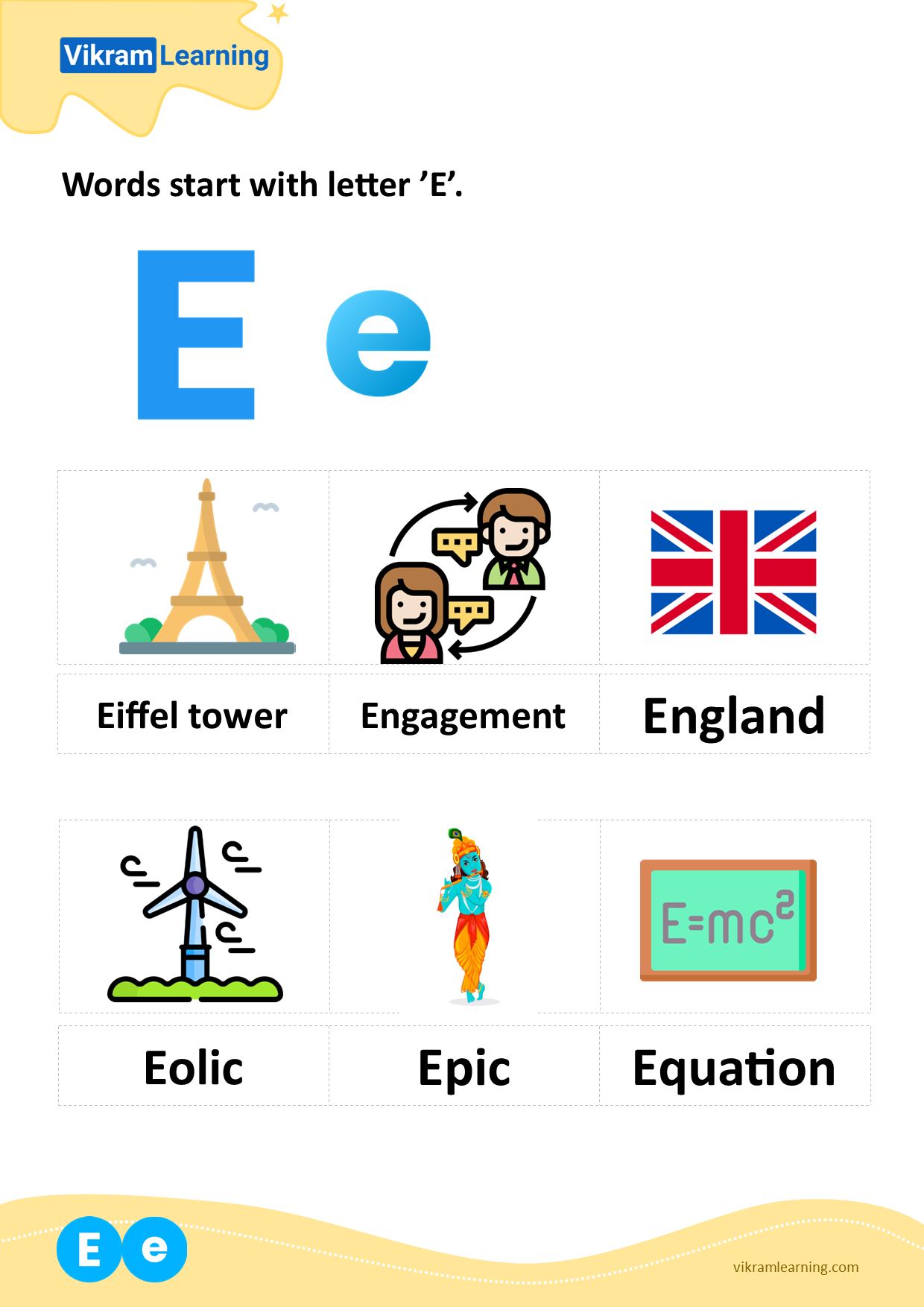 Download E Letter Words Worksheets For Free Vikramlearning Com