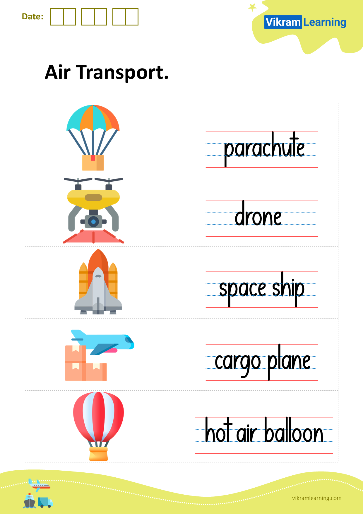 Download air transport worksheets