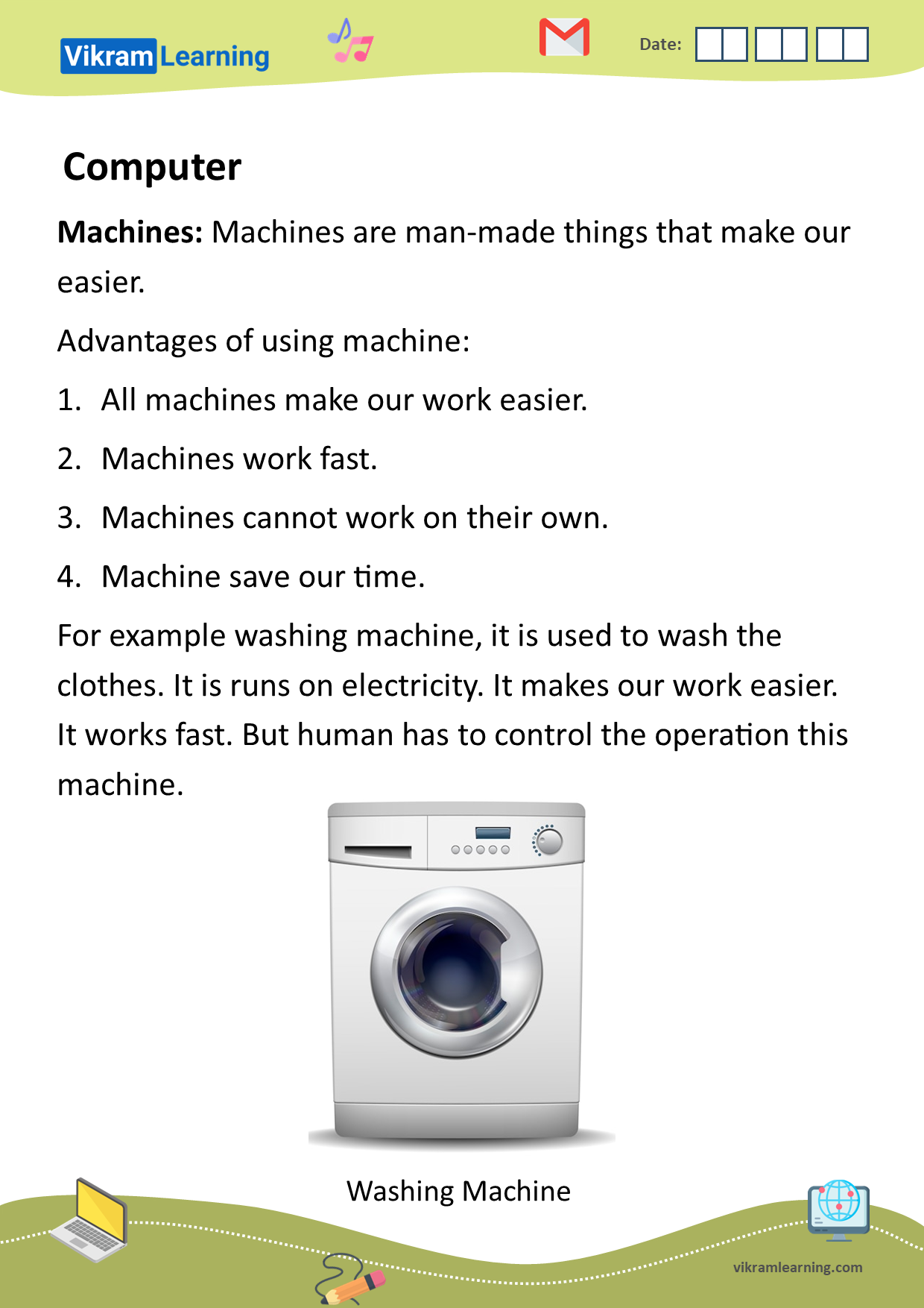 Download computer - a machine worksheets