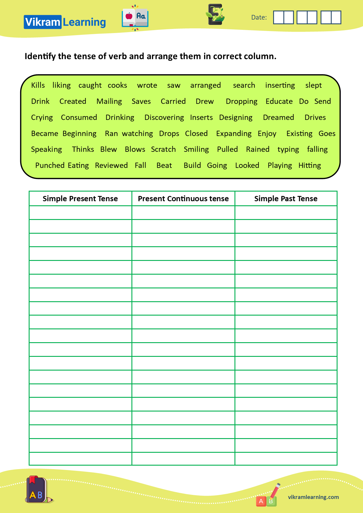 Download types of tenses:  explanation of simple preset tense explanation, present continuous tense, simple past tense with examples, worksheets on tenses worksheets