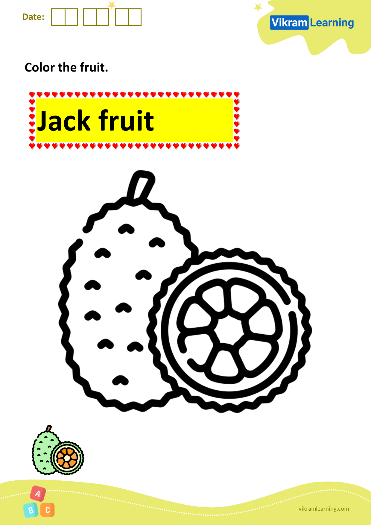 Download color the fruit worksheets