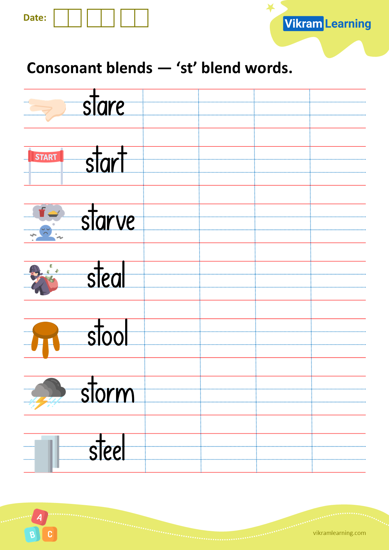 Download Consonant Blends — ‘st Blend Words Worksheets 