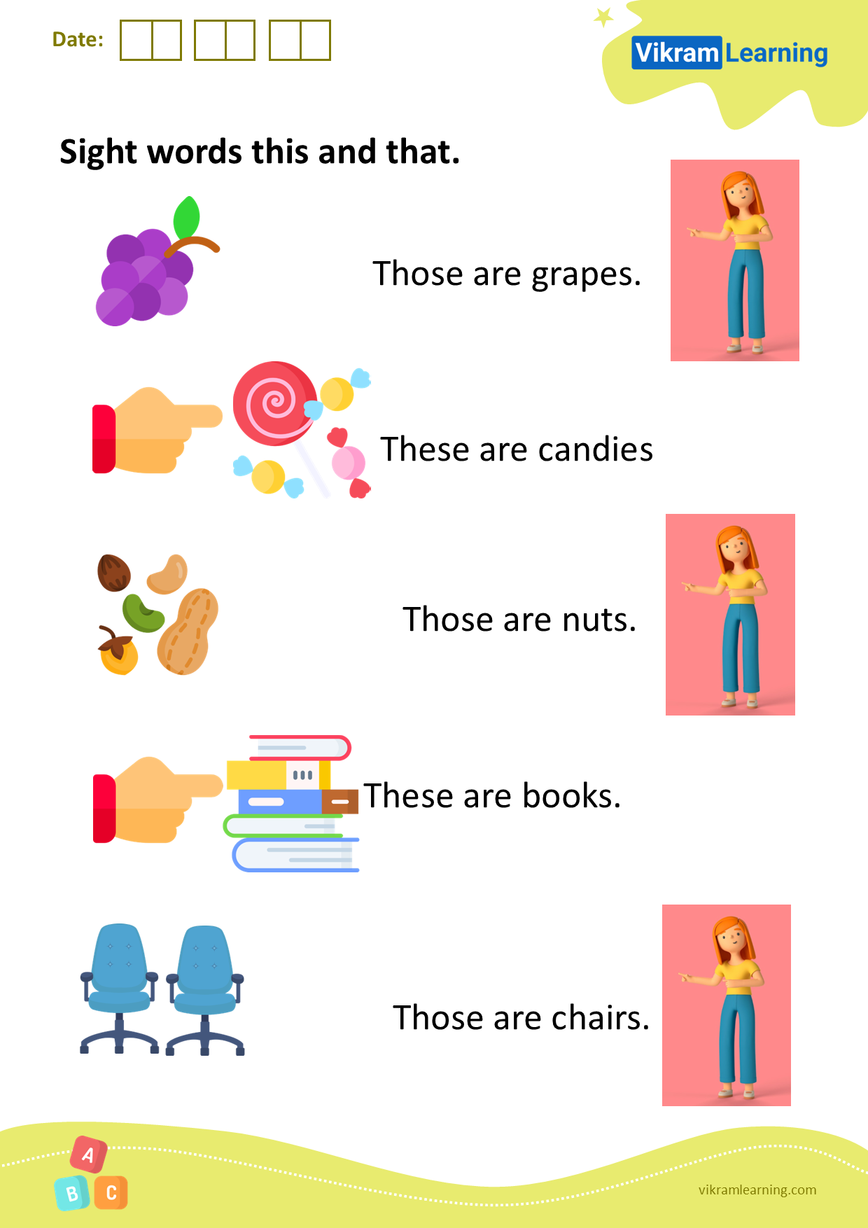 Download sight words these and those worksheets