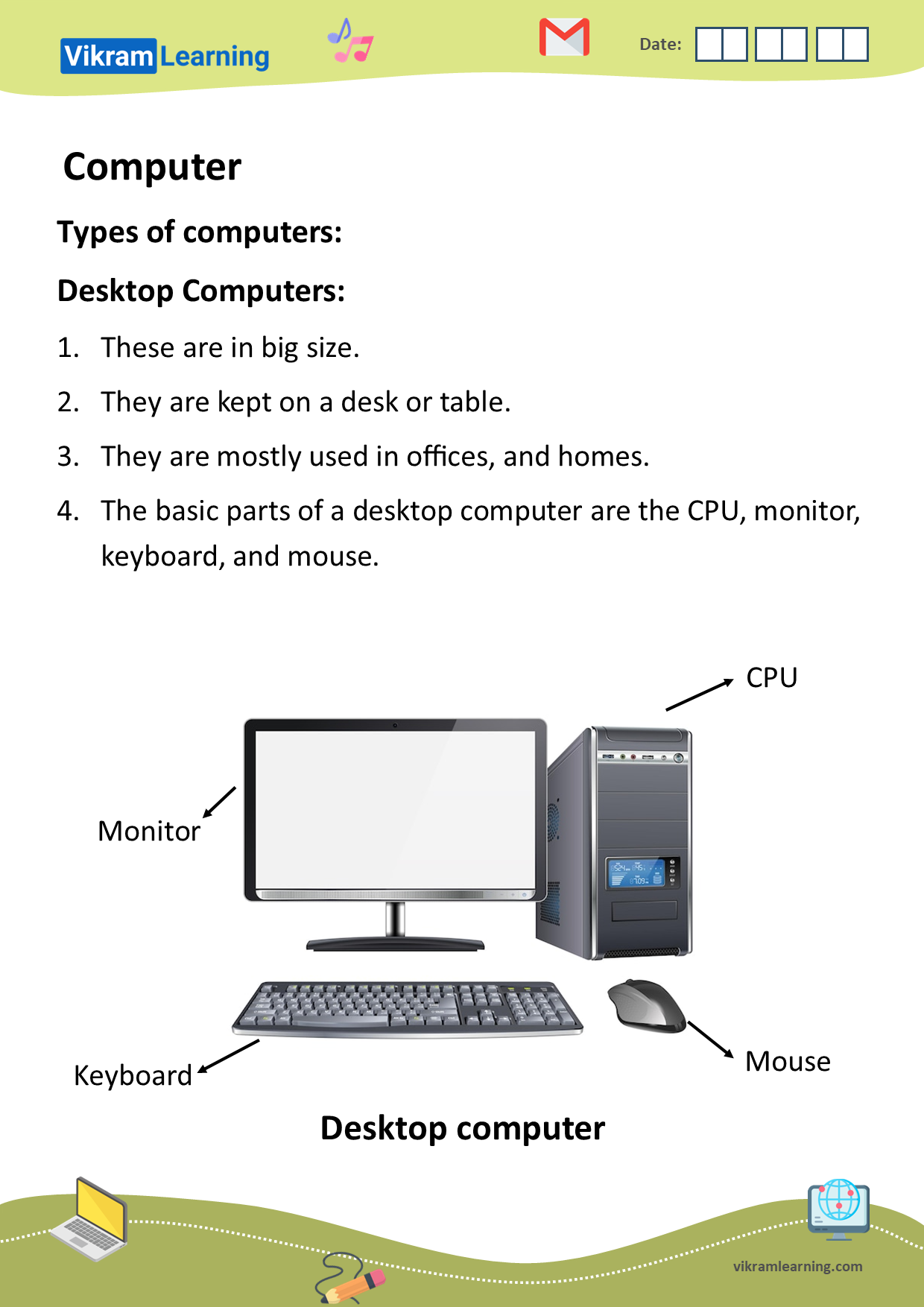 Download computer - a machine worksheets