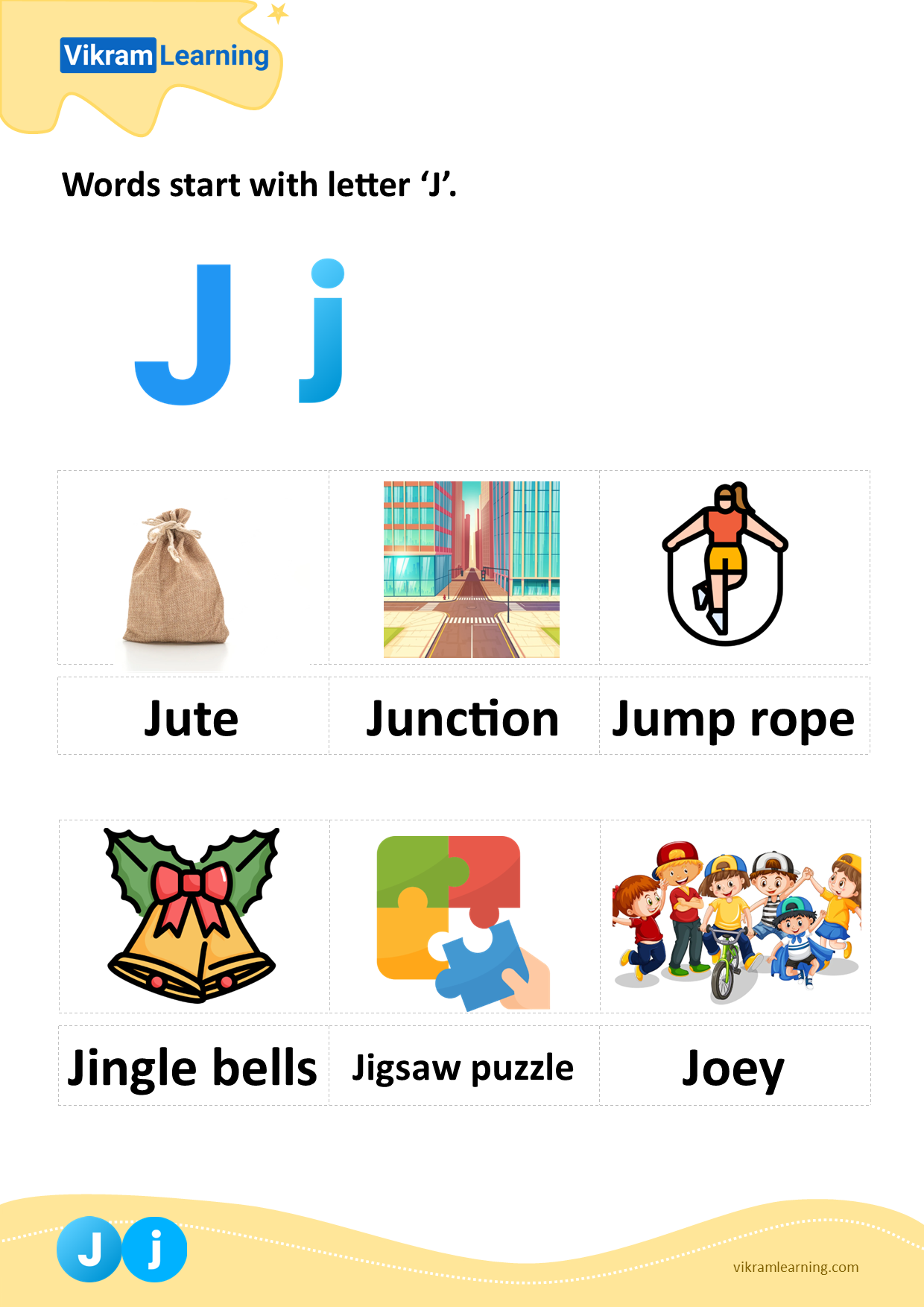 Download Words Start With Letter j Worksheets Vikramlearning