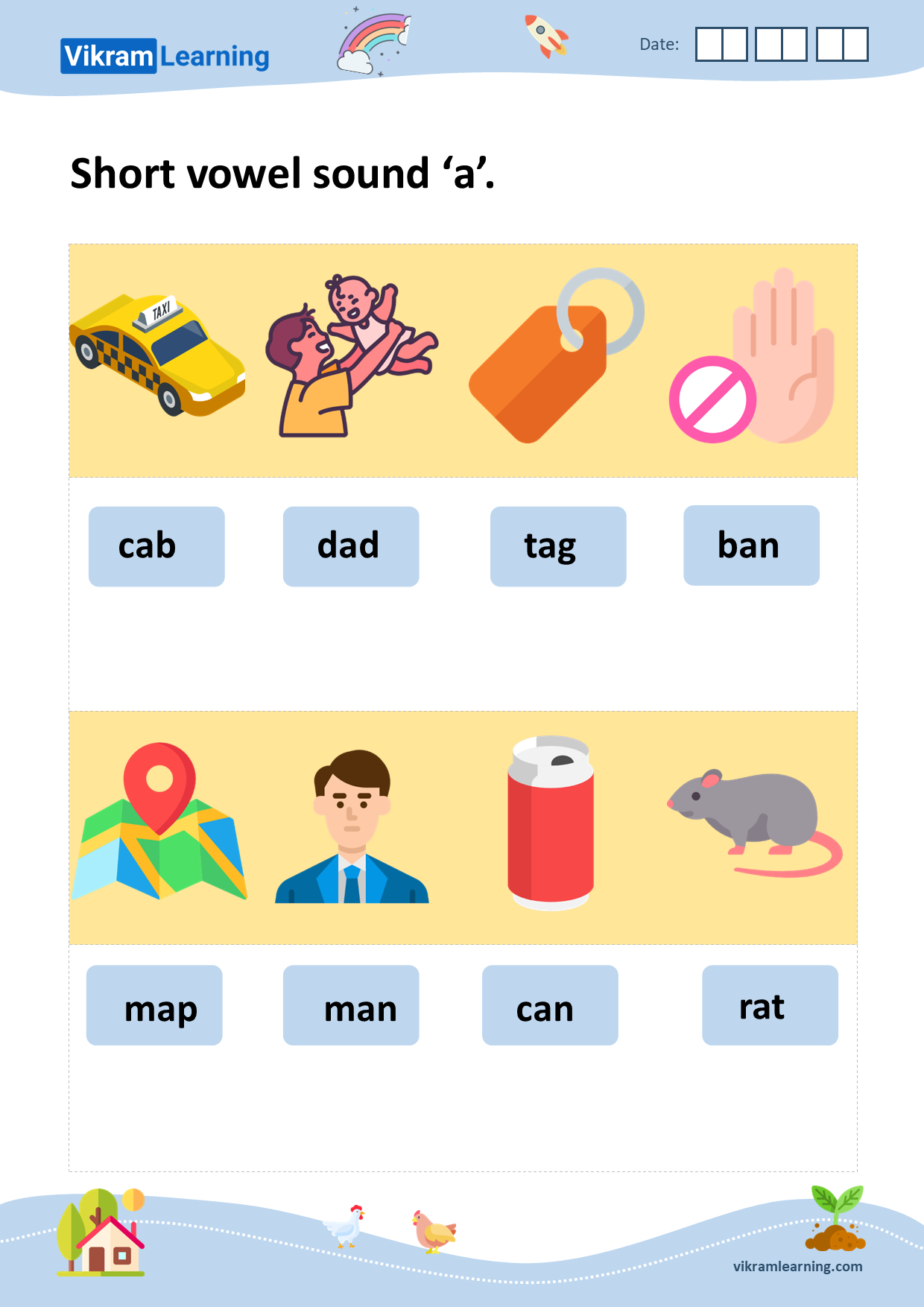 Download phonics short and long vowel sounds worksheets