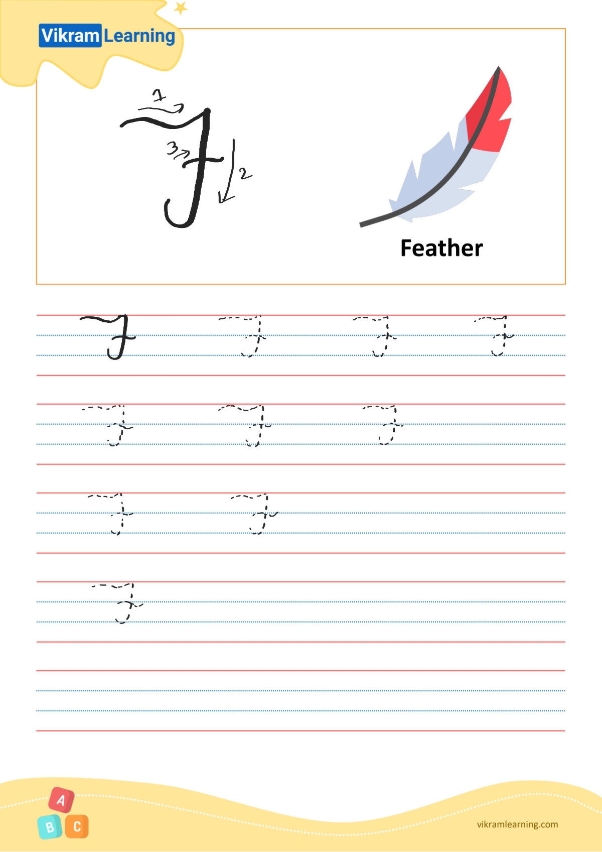 Download cursive letter f worksheets