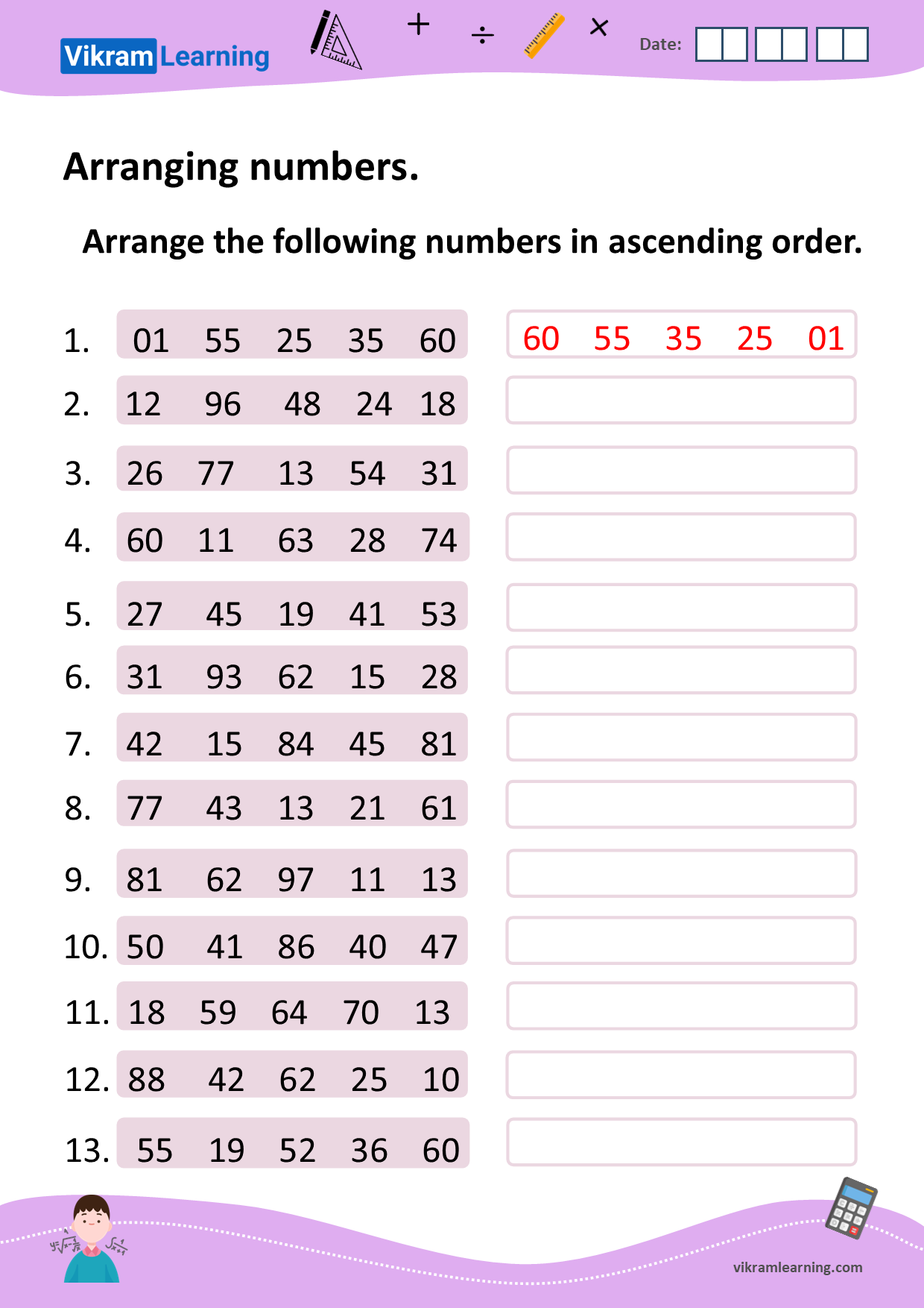 Download Arranging Numbers In Ascending Order And Descending Order Worksheets For Free 3251