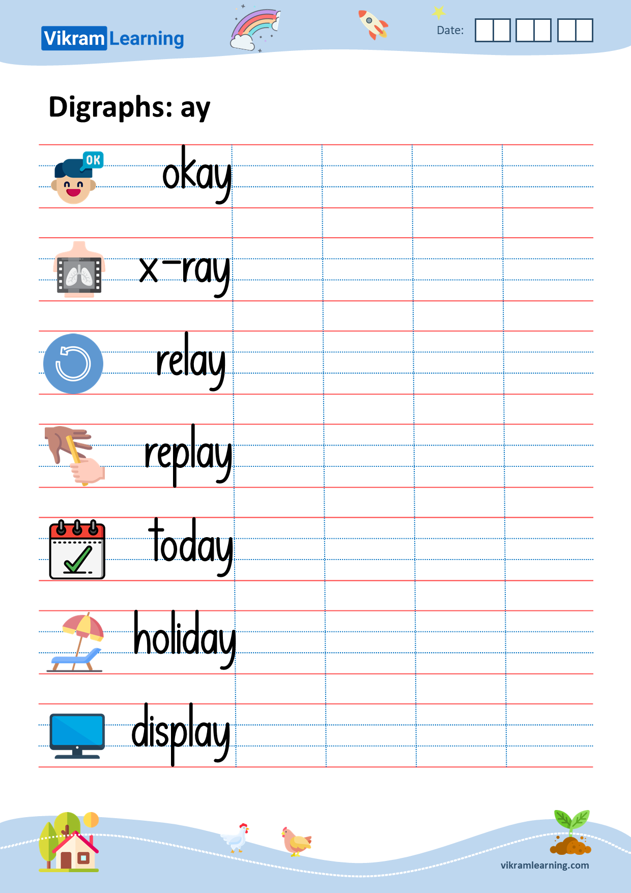 Download digraphs: ay worksheets