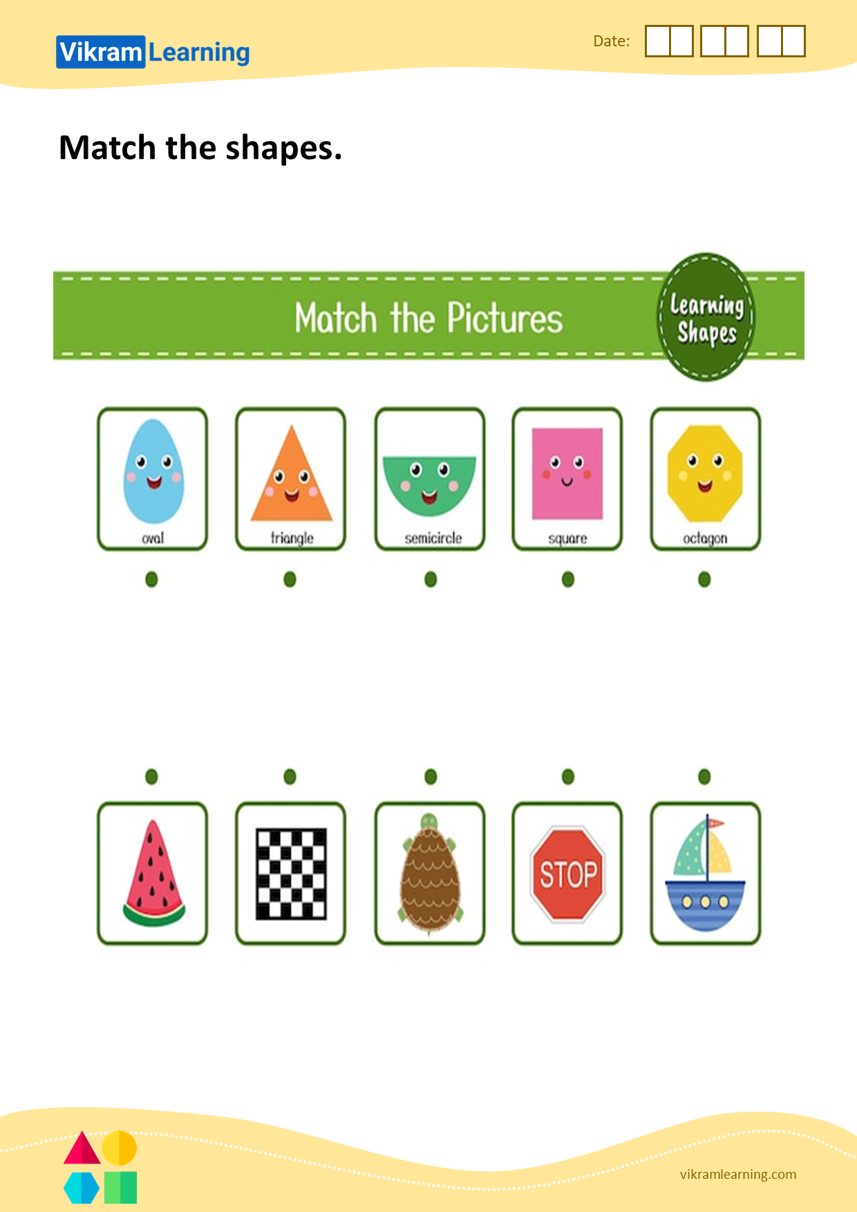 Download match the shapes worksheets
