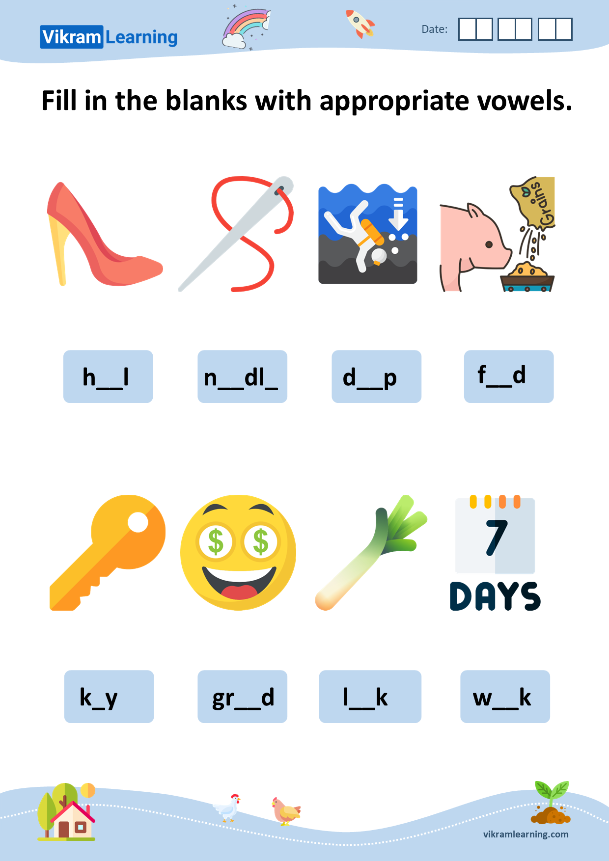 Download phonics short and long vowel sounds 'e' worksheets