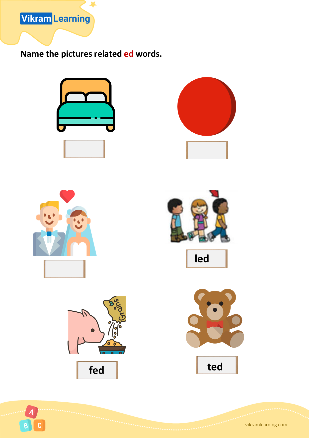 Download name the pictures related ed words worksheets