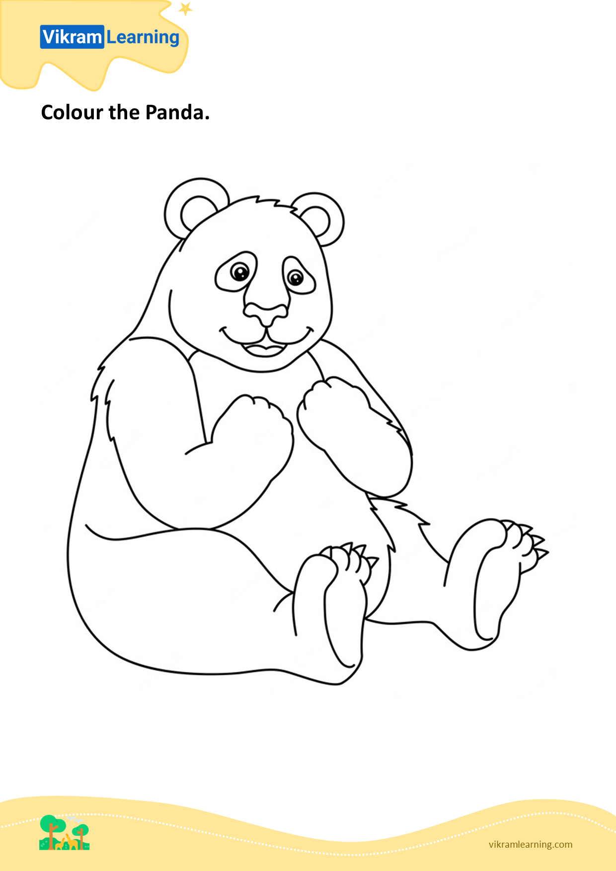 Download colour the panda worksheets