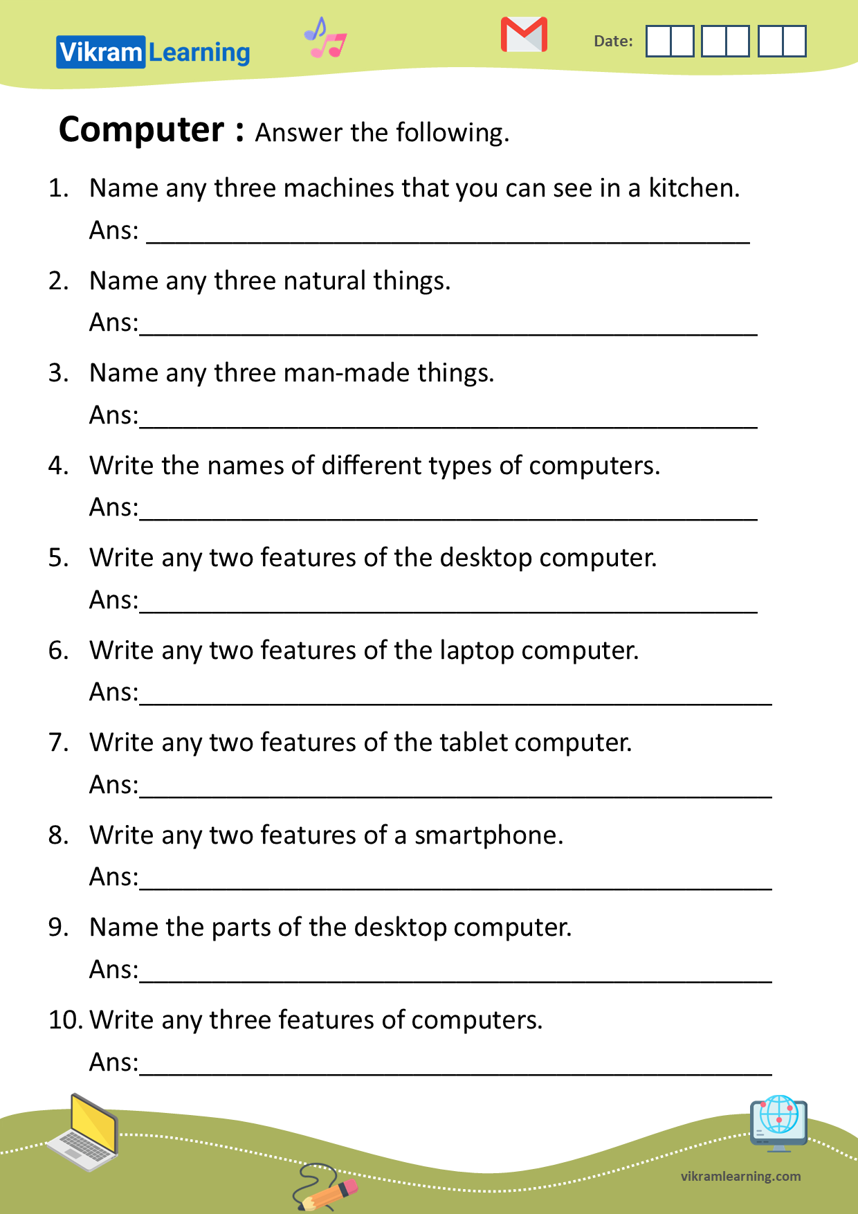 Download computer - a machine worksheets