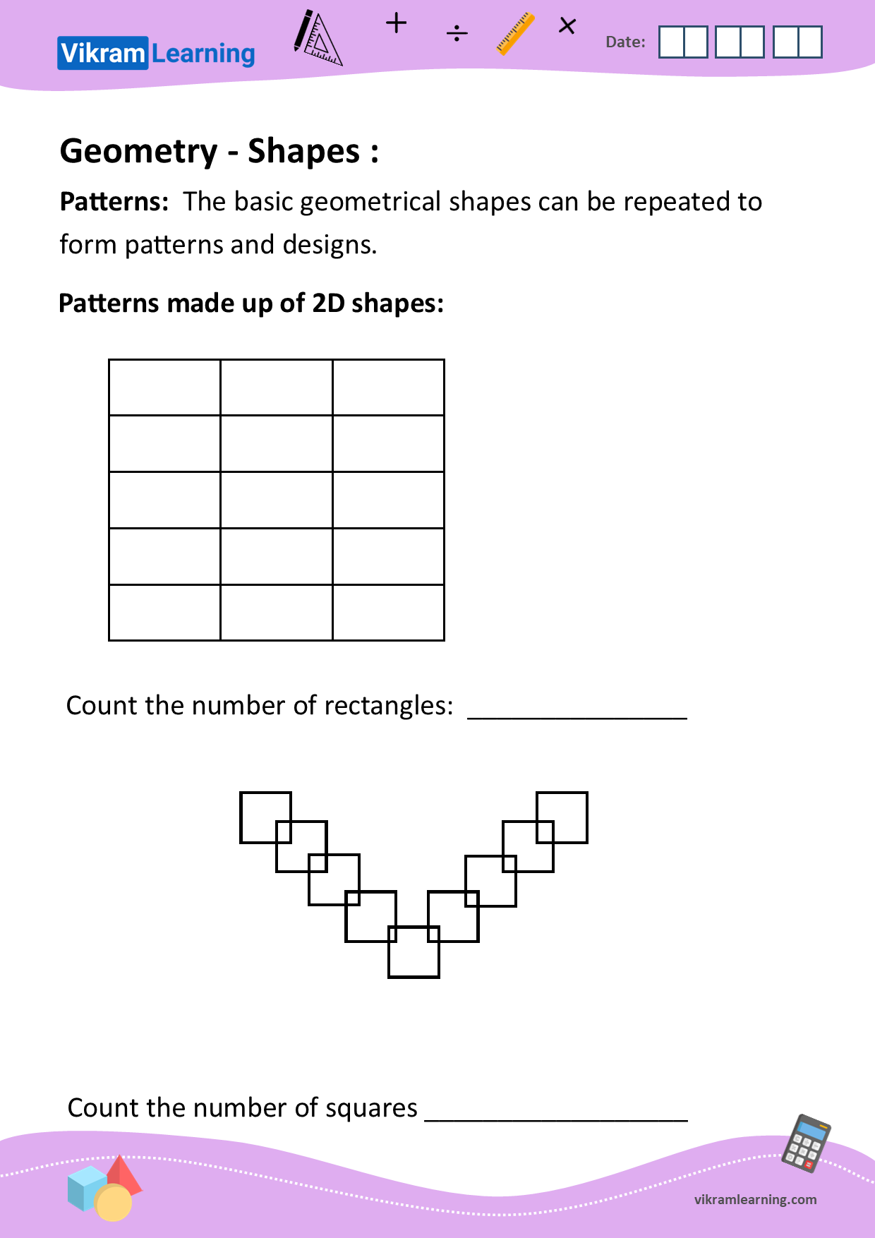 Download geometry shapes worksheets