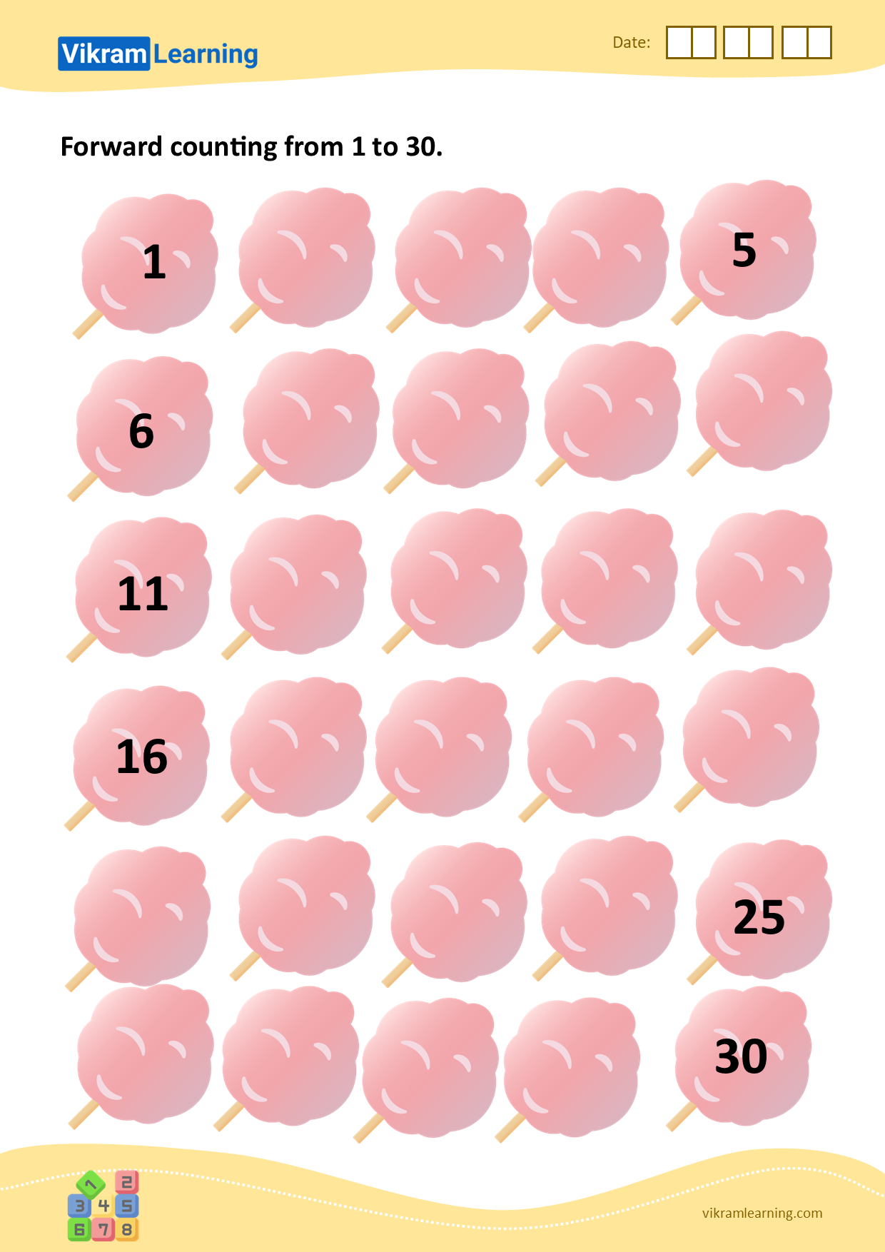 Download Forward Counting From 1 To 30 Worksheets Vikramlearning