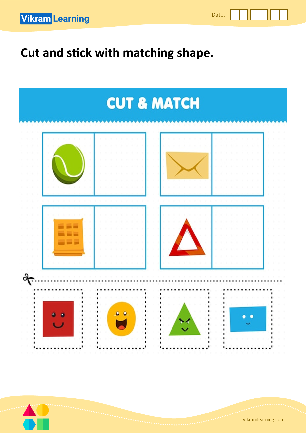 Download cut and stick with matching shape worksheets