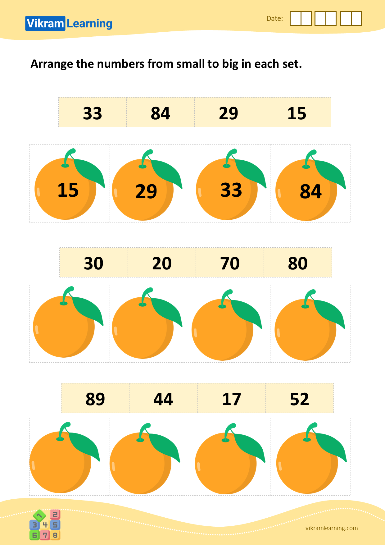 download-arrange-the-numbers-from-small-to-big-in-each-set-worksheets-vikramlearning