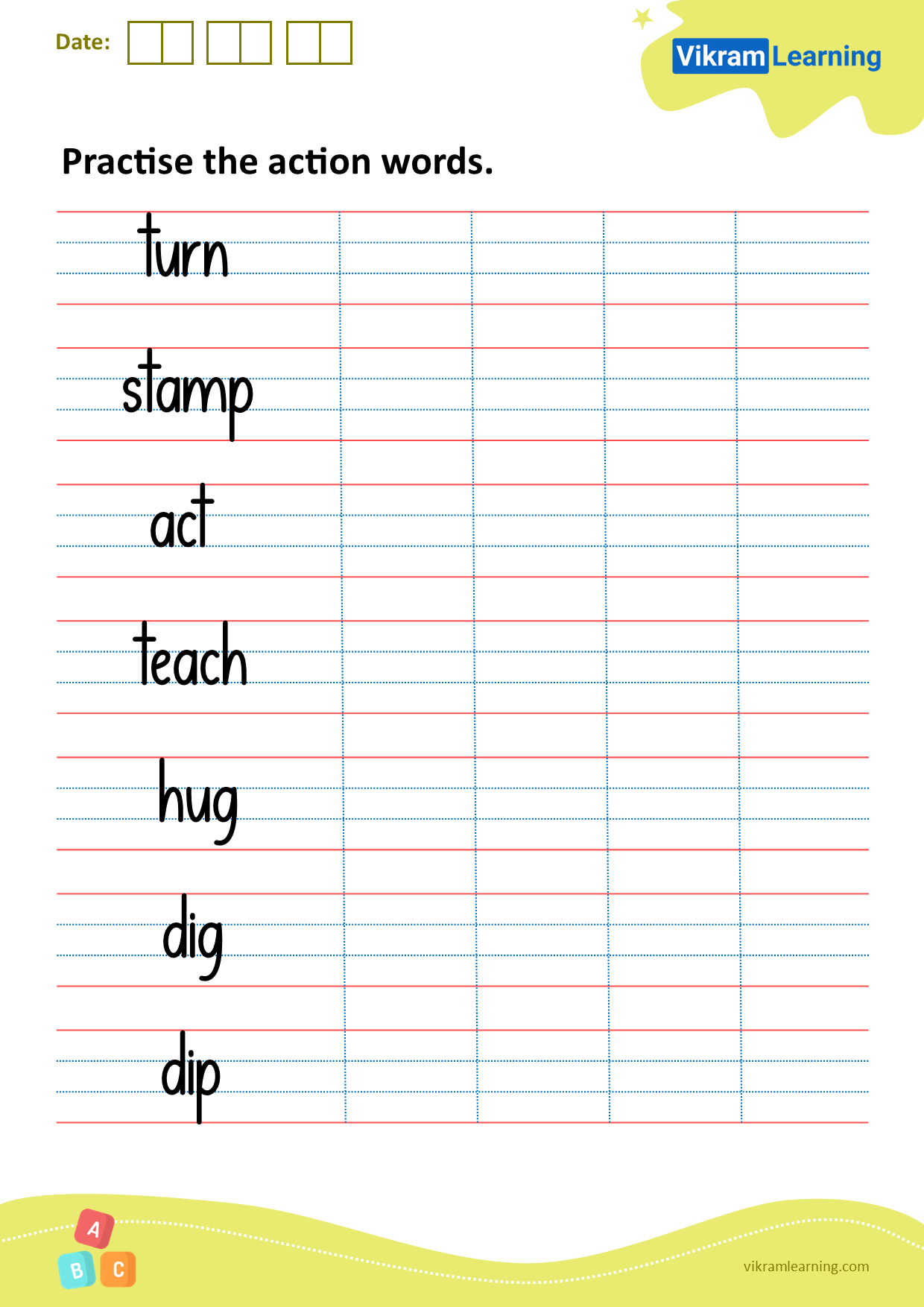 download-practice-the-action-words-worksheets-vikramlearning
