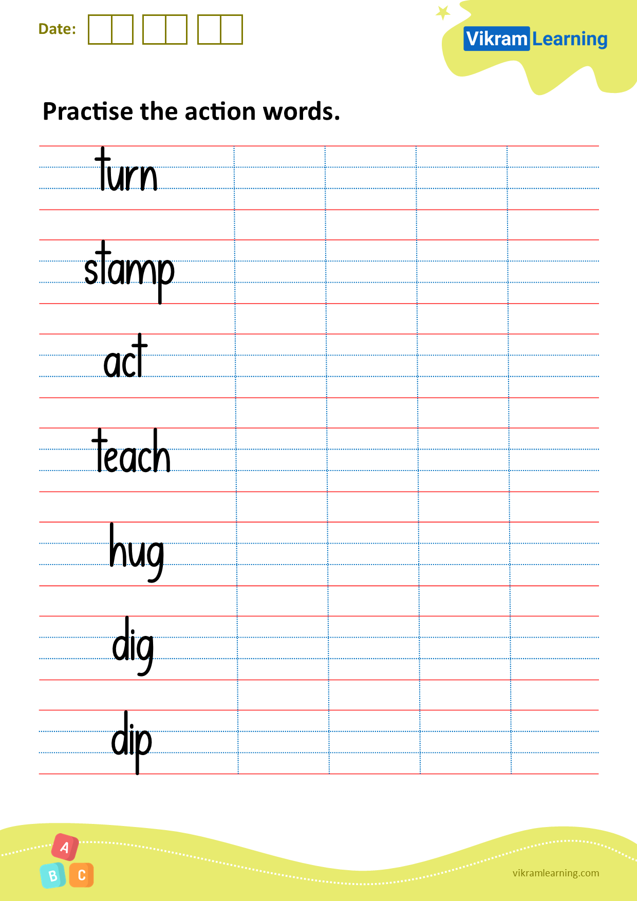 Download Practice The Action Words Worksheets Vikramlearning