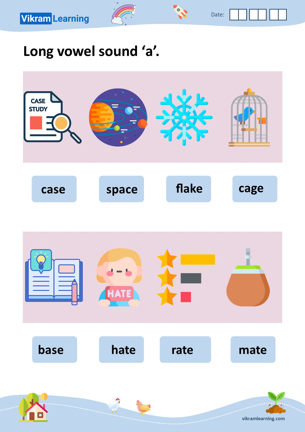 Download phonics short and long vowel sounds worksheets