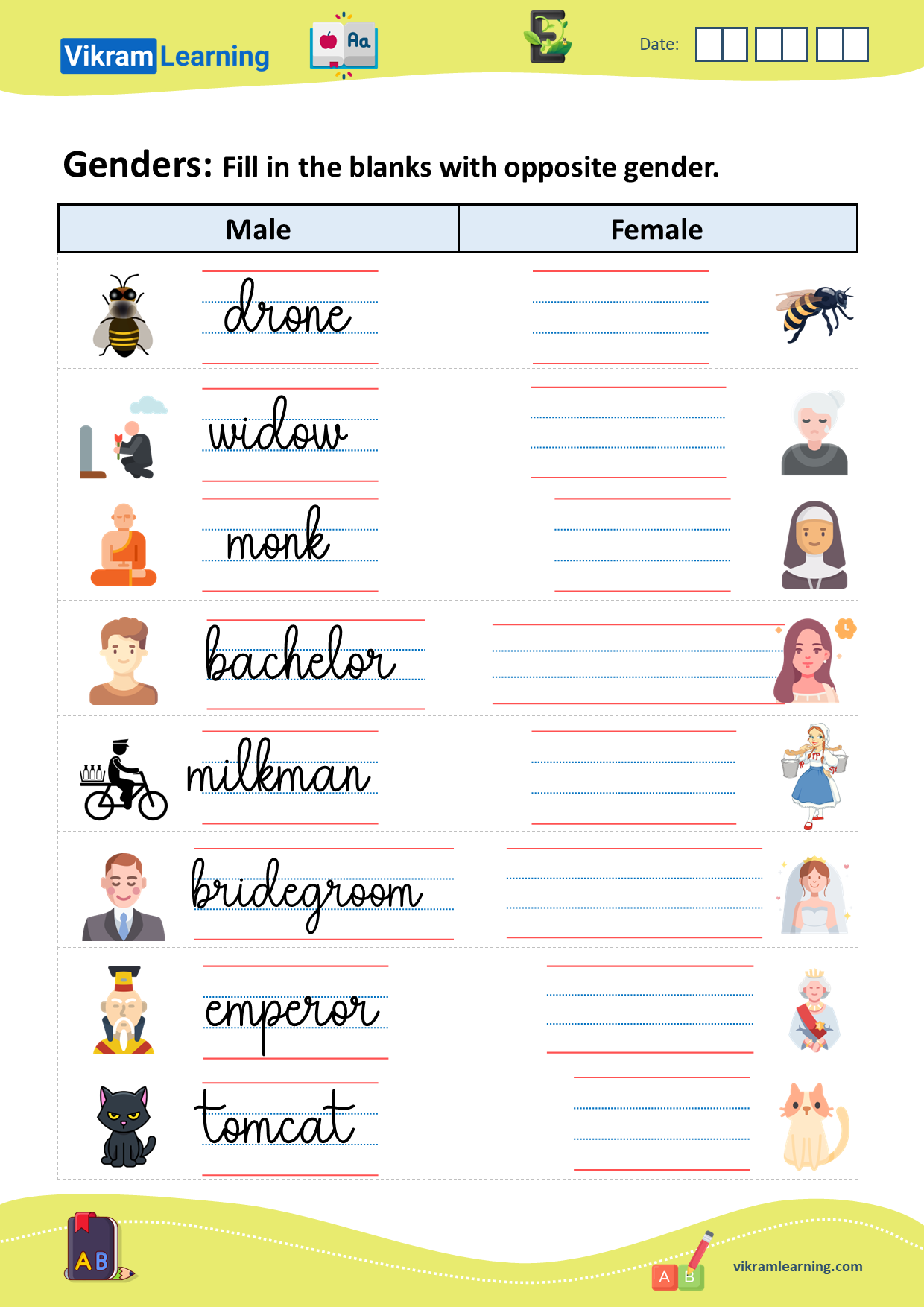 Download Genders Male Female Common Neuter Worksheets 0201