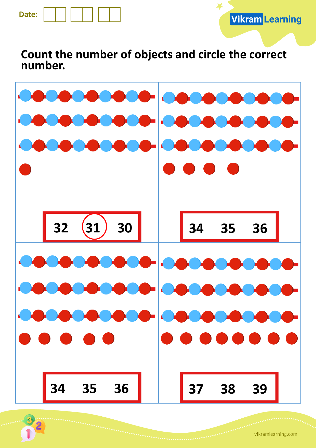 Download count the number of objects and circle the correct number