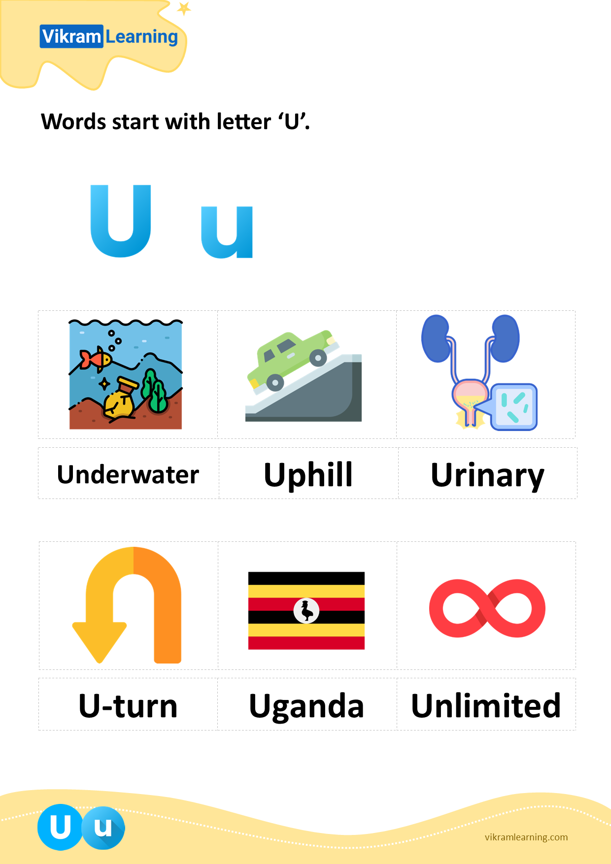 Download Words Start With Letter u Worksheets Vikramlearning