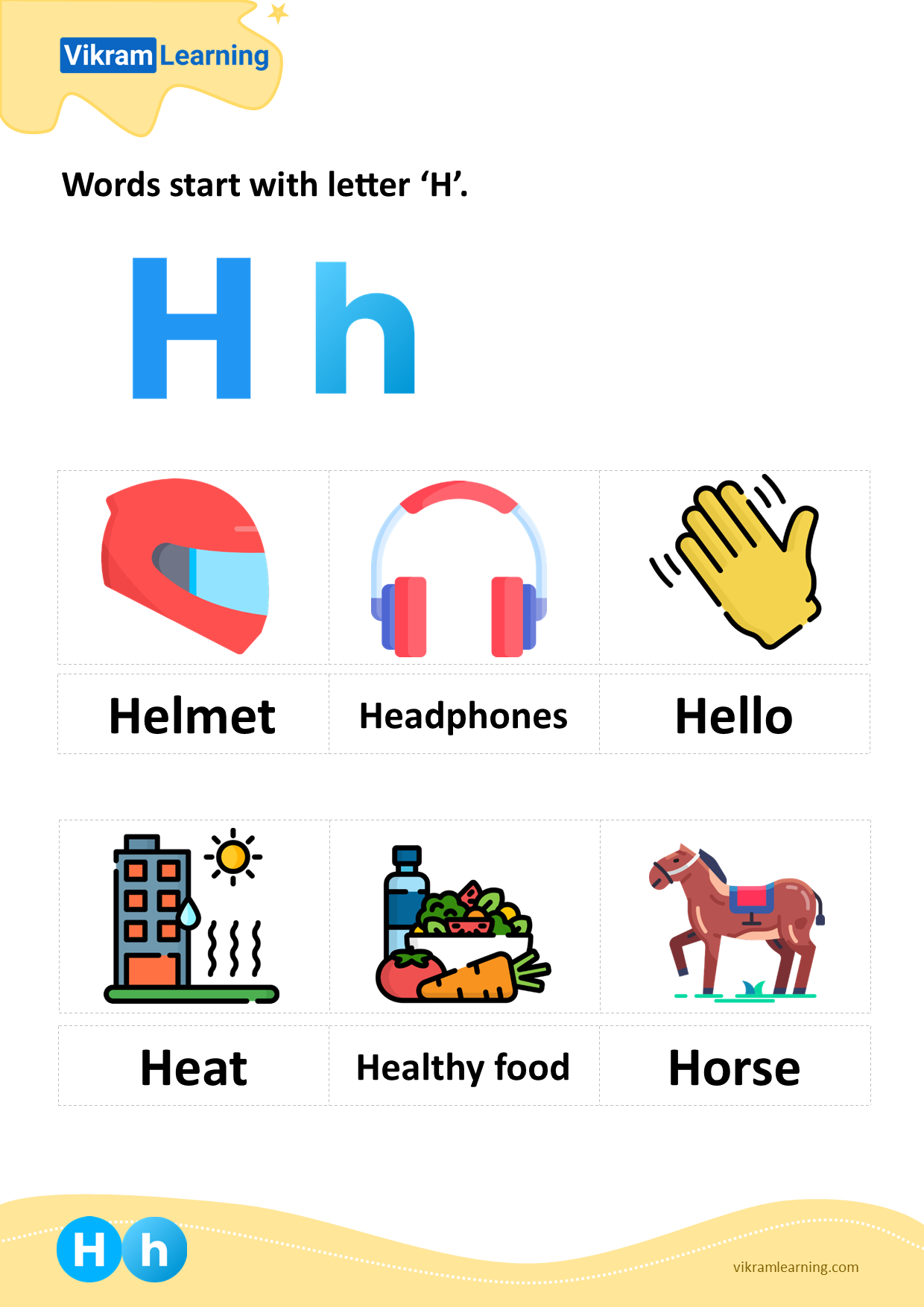 Download Words Start With Letter h Worksheets Vikramlearning