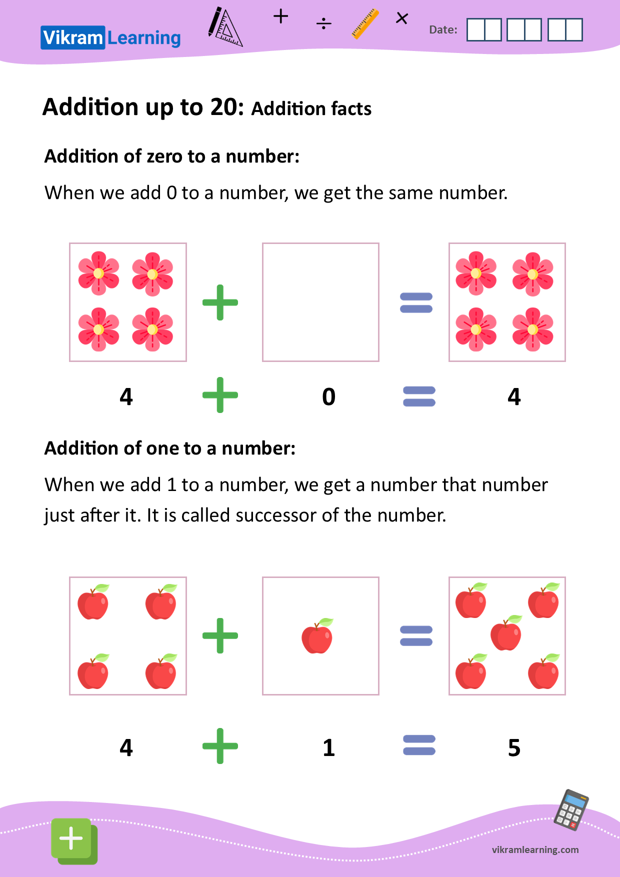 Download Addition Facts Worksheets Vikramlearning