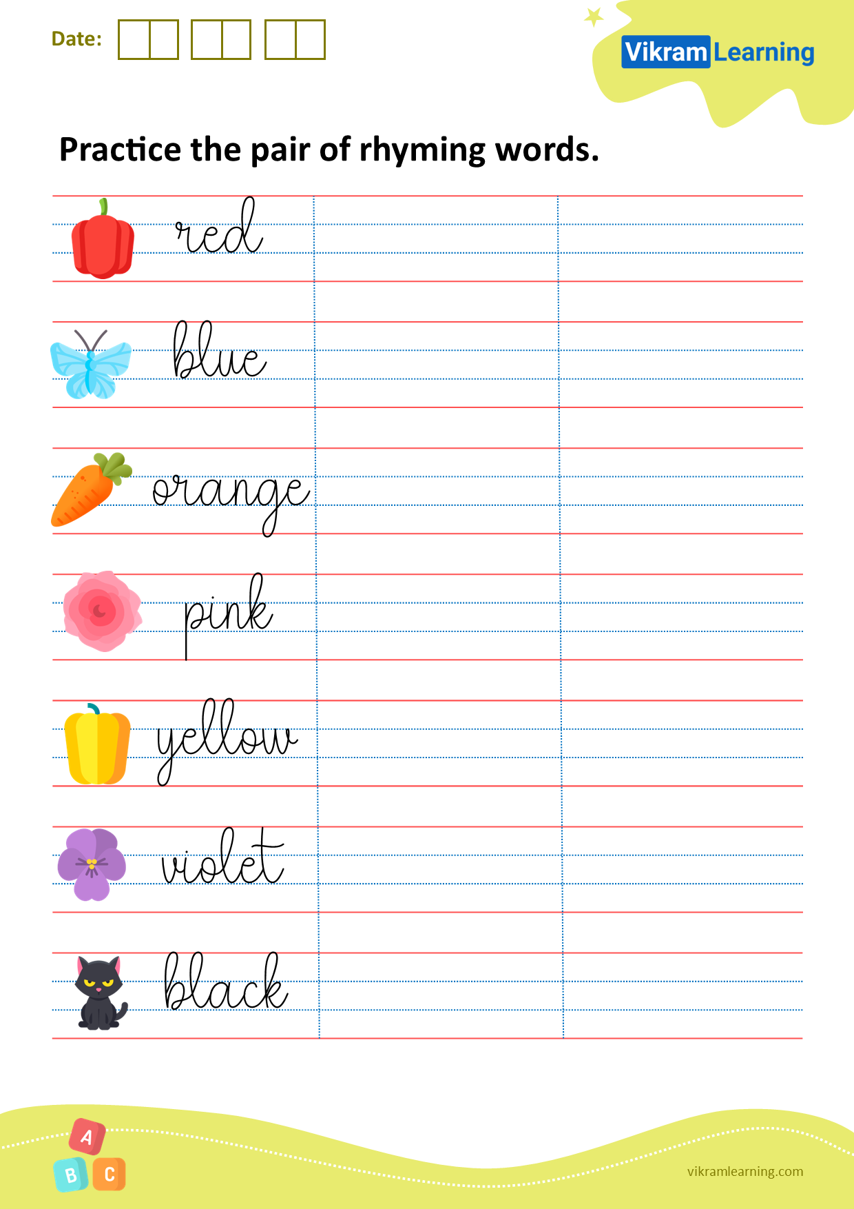 Download practice the color names worksheets