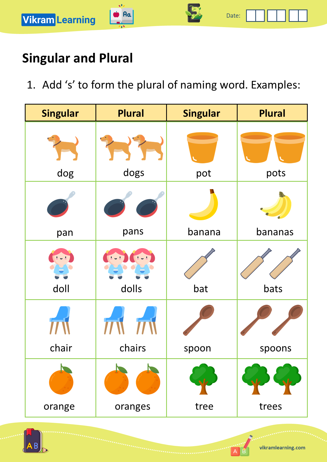 Download singular and plural worksheets