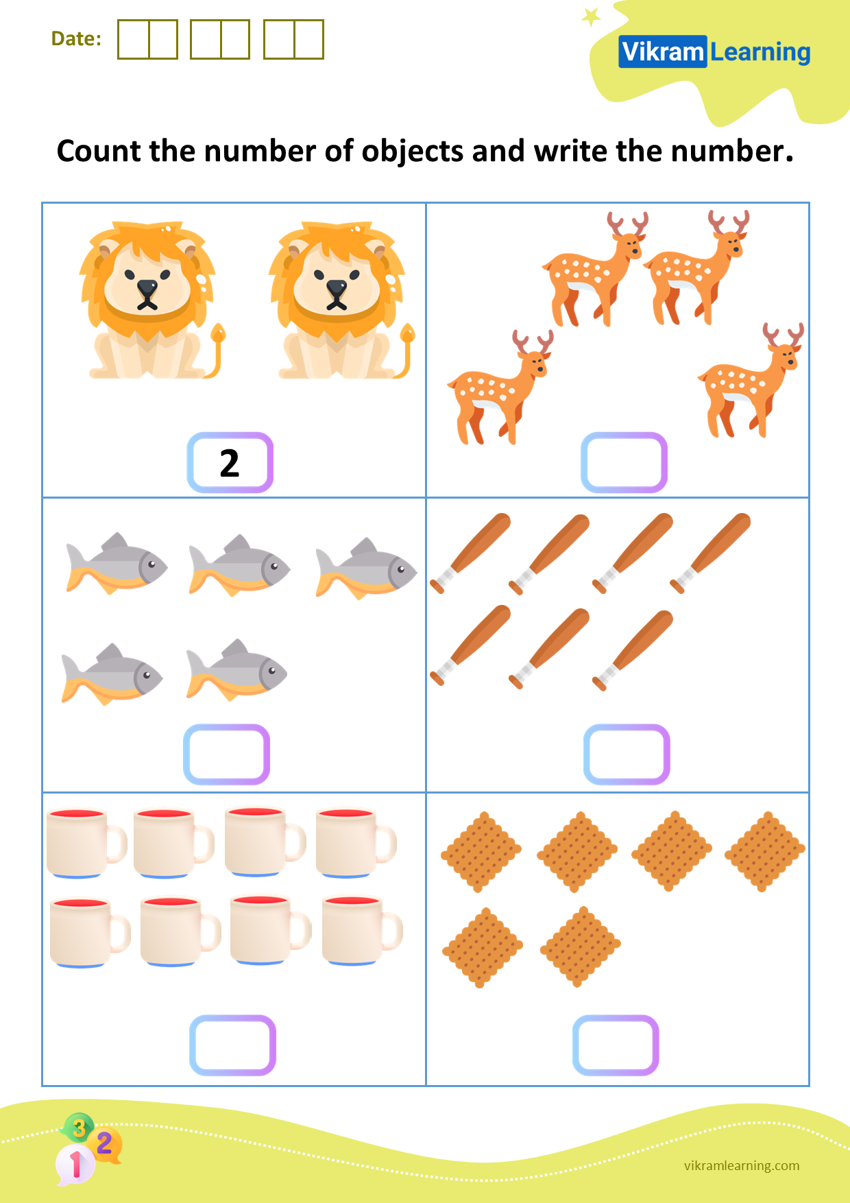 Download count the number of objects and write the number worksheets