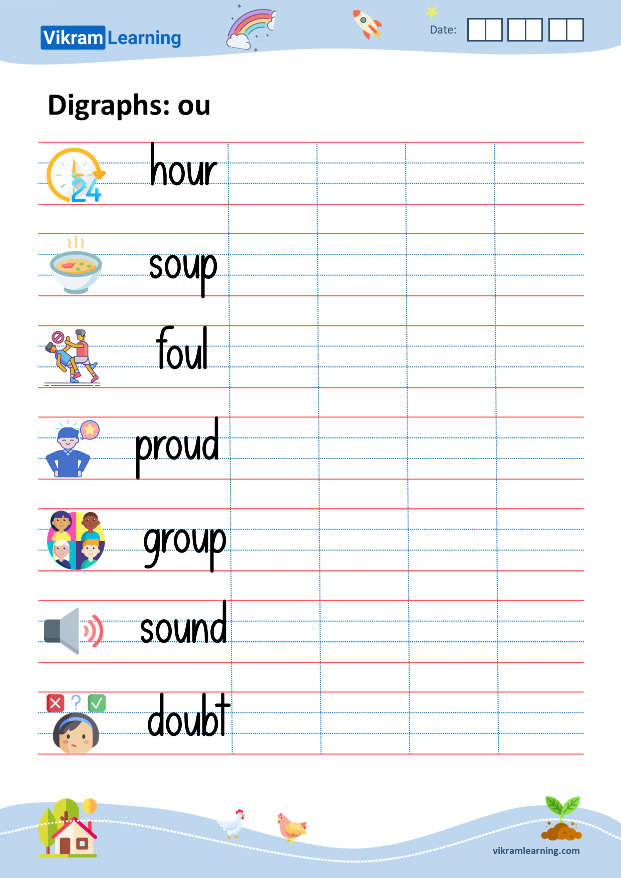 Download digraphs: ou worksheets