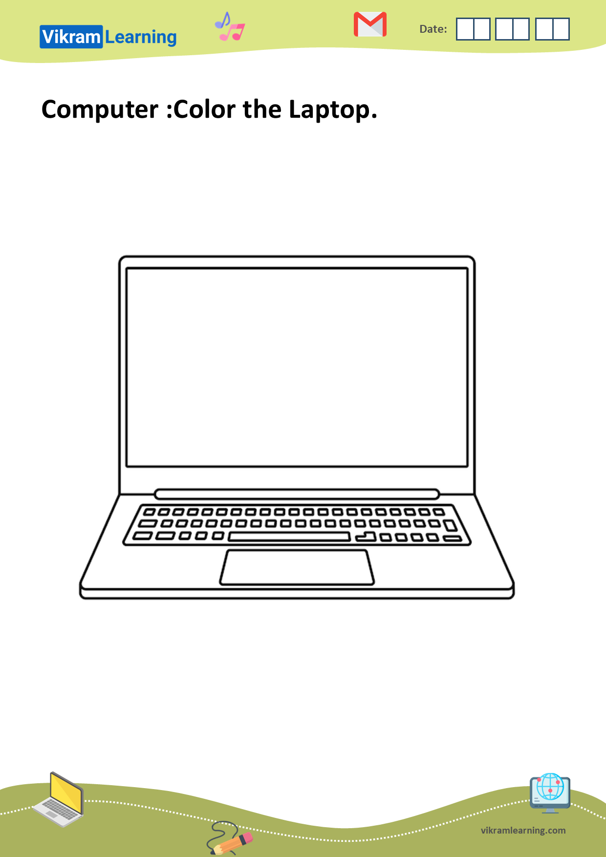 Download computer - a machine worksheets | vikramlearning.com
