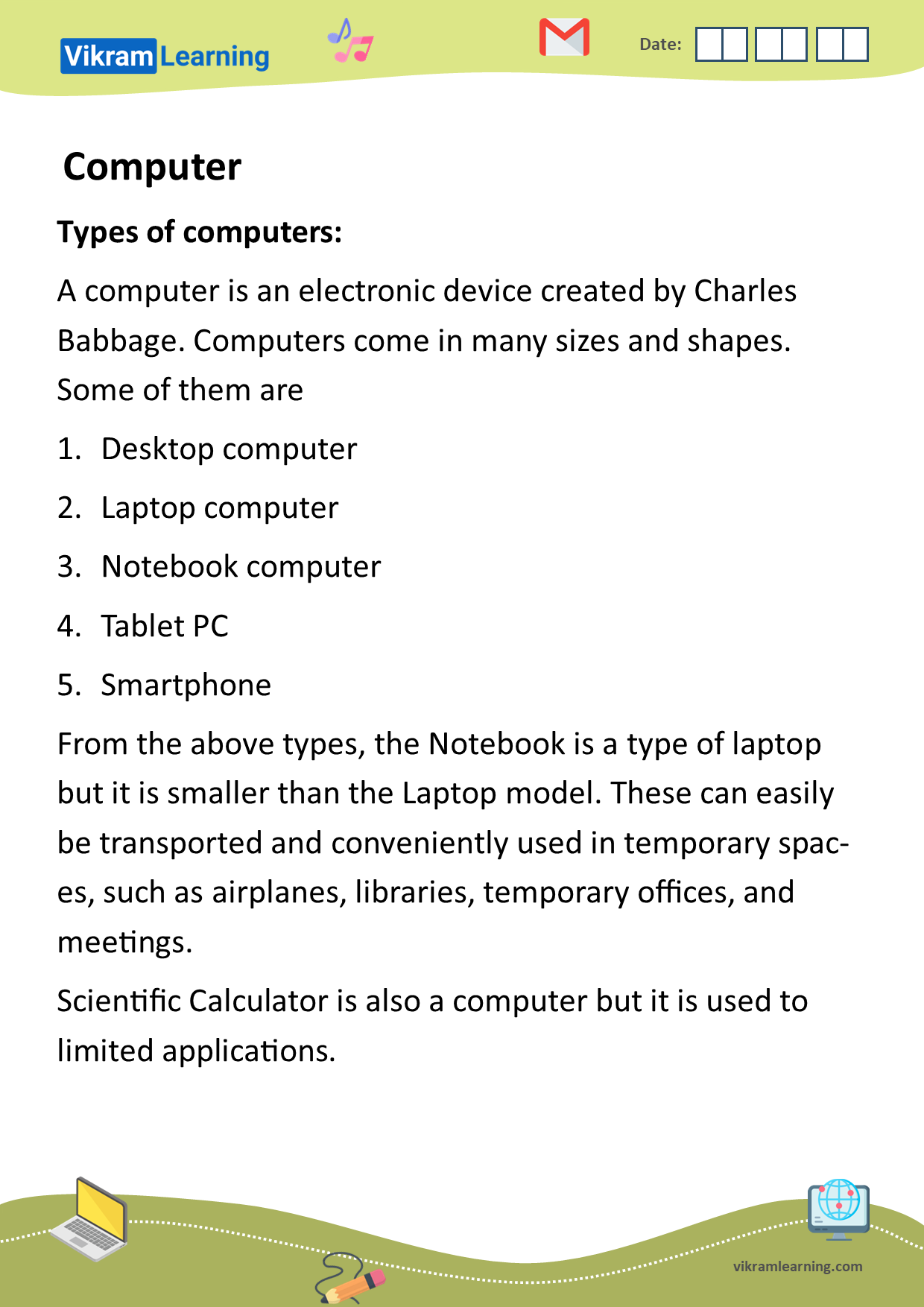 Download computer - a machine worksheets