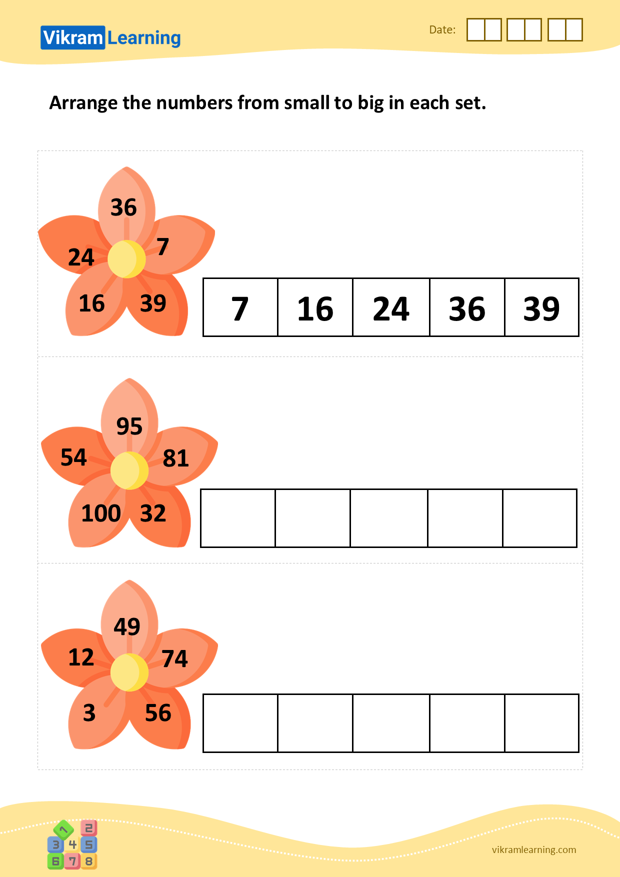 download-arrange-the-numbers-from-small-to-big-in-each-set-worksheets