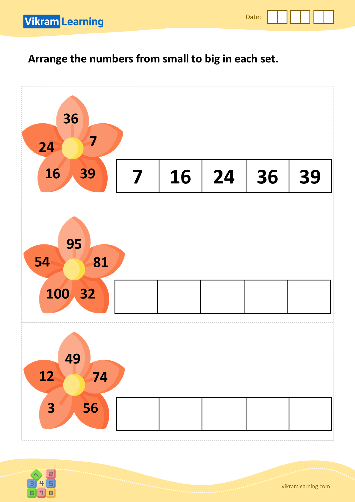 Small And Big Number Worksheet