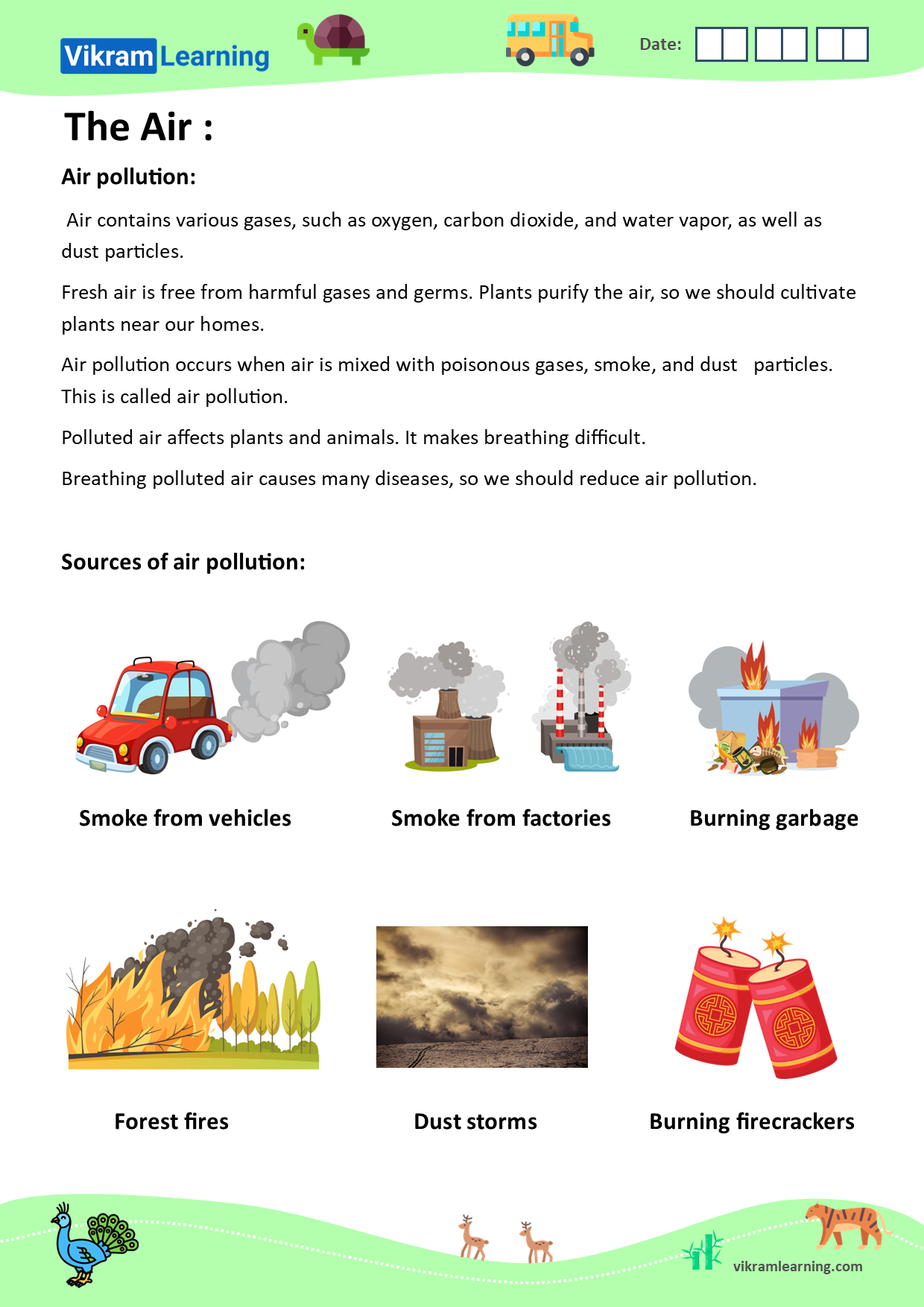 Download air, properties of air, air pollution, air pollution sources, airborne diseases, ways to reduce air pollution pdf worksheets and image worksheets, free to download worksheets