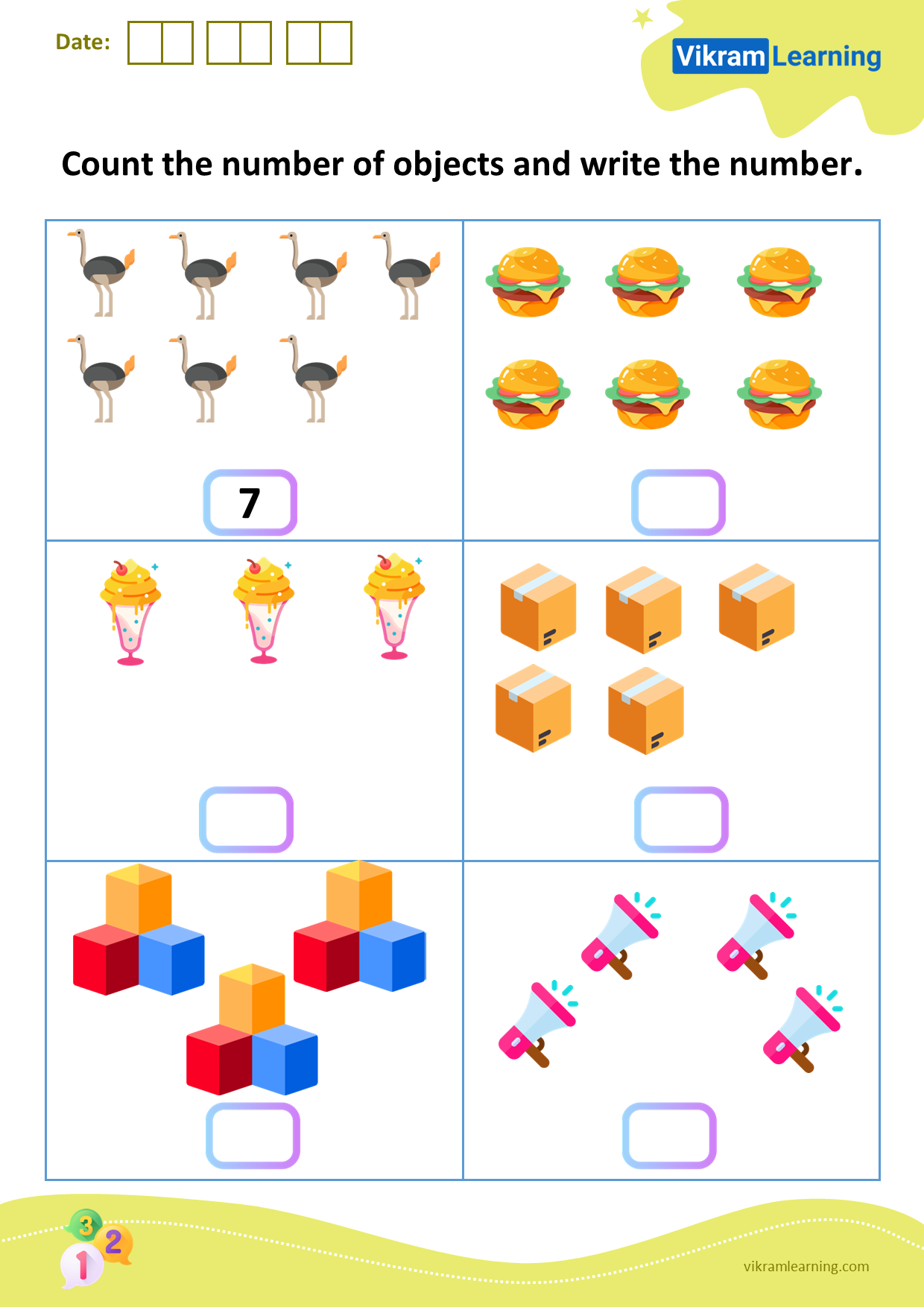 Download count the number of objects and write the number worksheets