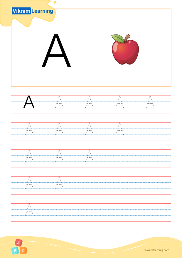 English alphabet A worksheet
