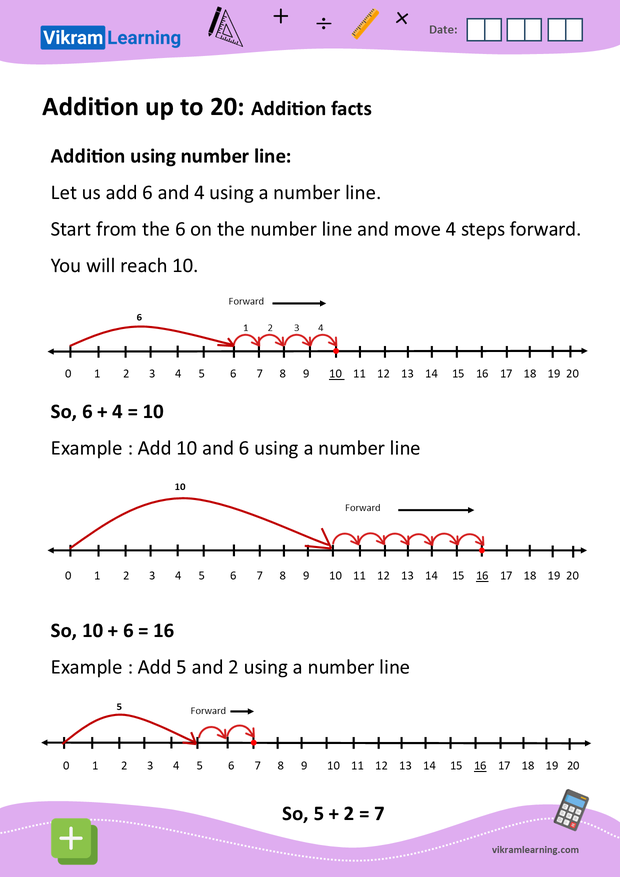 Maths addition facts worksheet